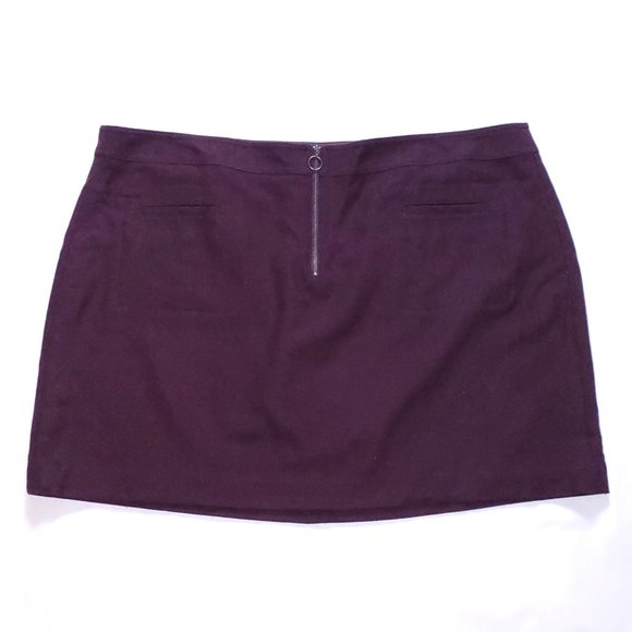 Madewell Burgundy Fireside Wool Mini Skirt Plus 24 - Picture 2 of 5